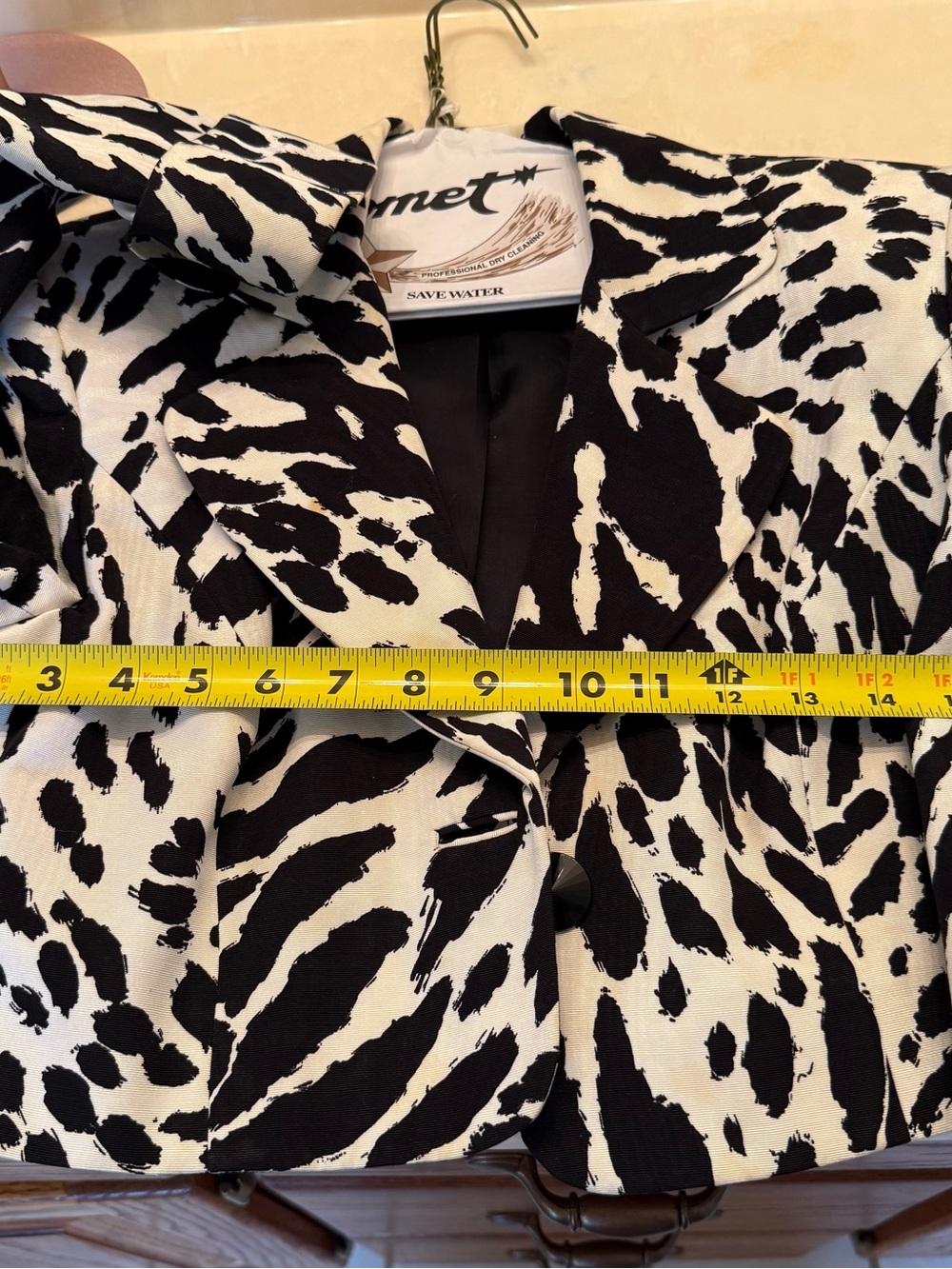 Saks Fifth Avenue Black & White Animal-Print Blazer